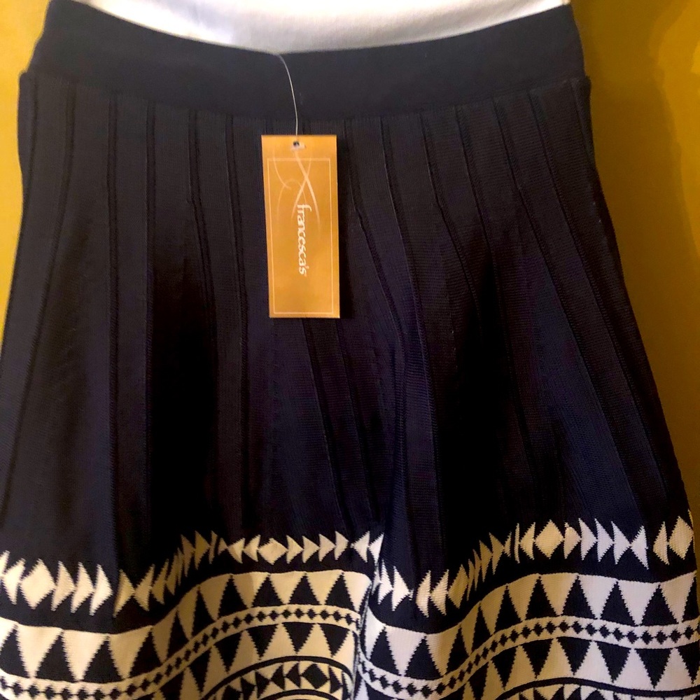 Navy and white Francescas skirt New with Tagd